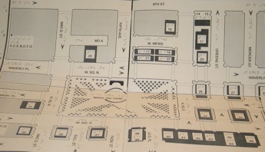 Image of a tactile map for Washington Square Park (portable). Please visit intouchgraphics.com for more information.